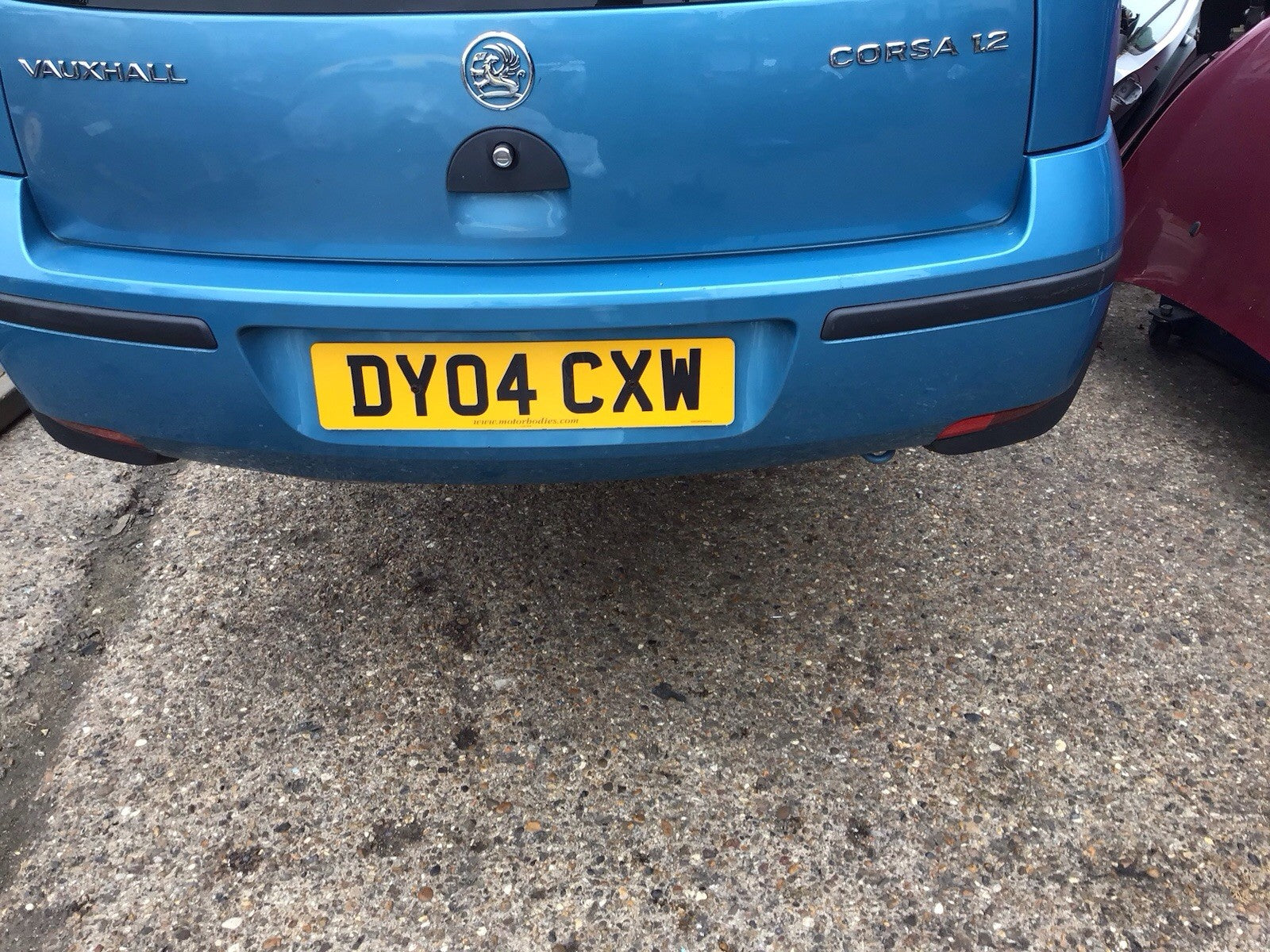 VAUXHALL CORSA C REAR BUMPER LIGHT BLUE METALLIC PAINT CODE Z20N 2001 20060