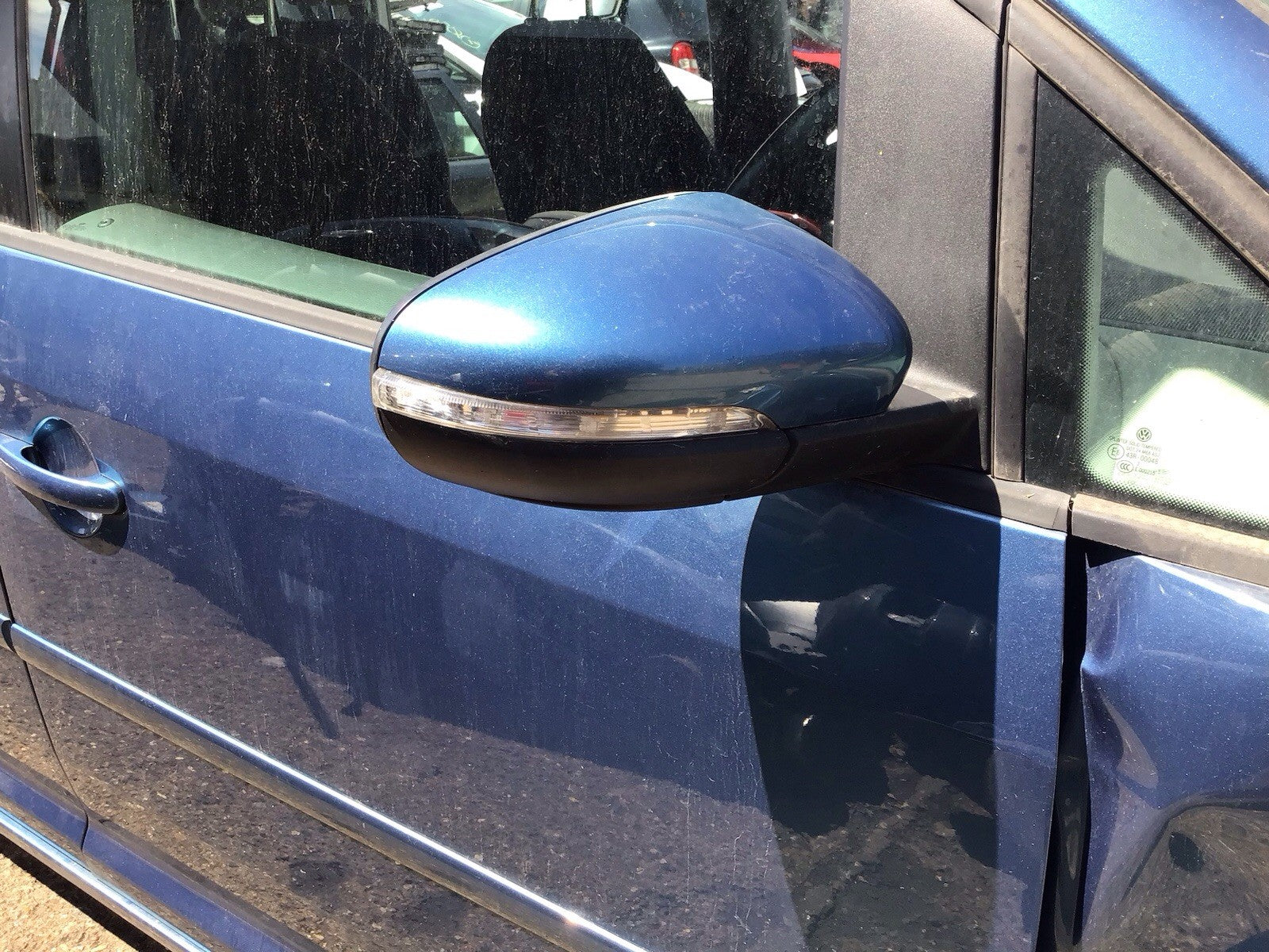 VOLKSWAGEN TOURAN DRIVER'S SIDE O/S DOOR MIRROR PACIFIC BLUE LA5J 2010 20150