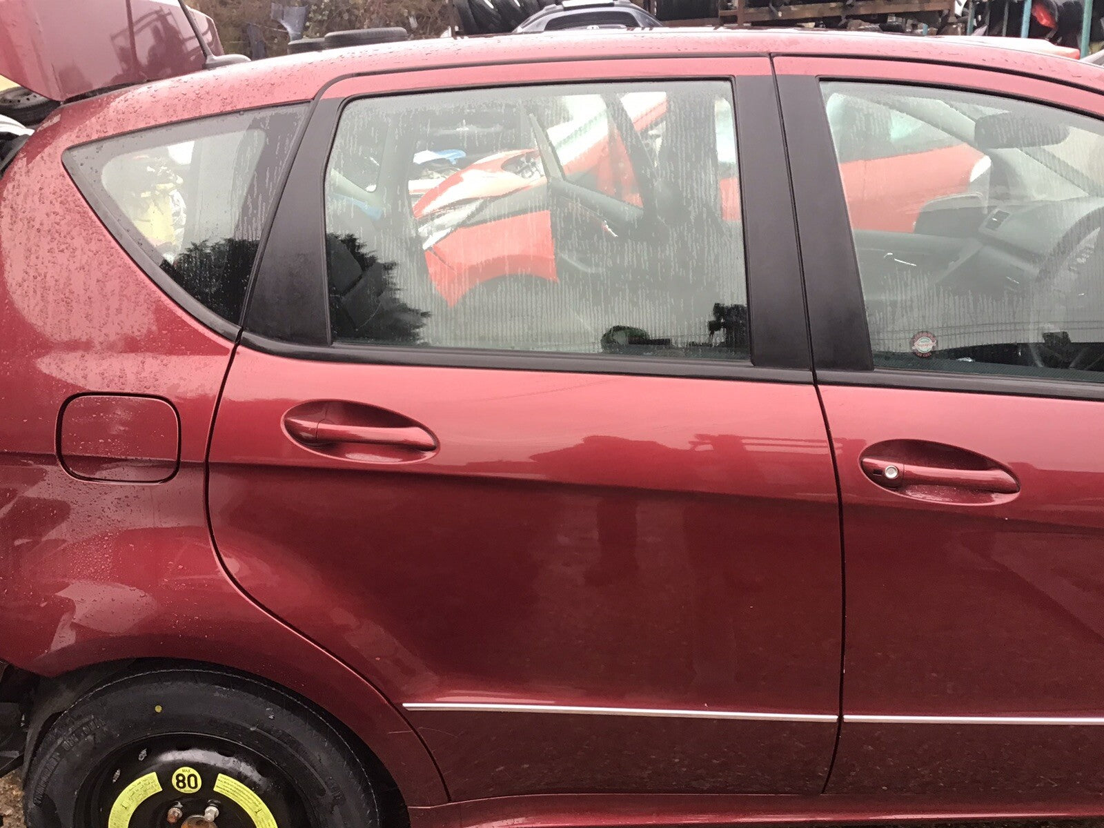 MERCEDES A CLASS DRIVER'S SIDE O/S REAR DOOR SATURN RED PAINT CODE 597 2006 20120