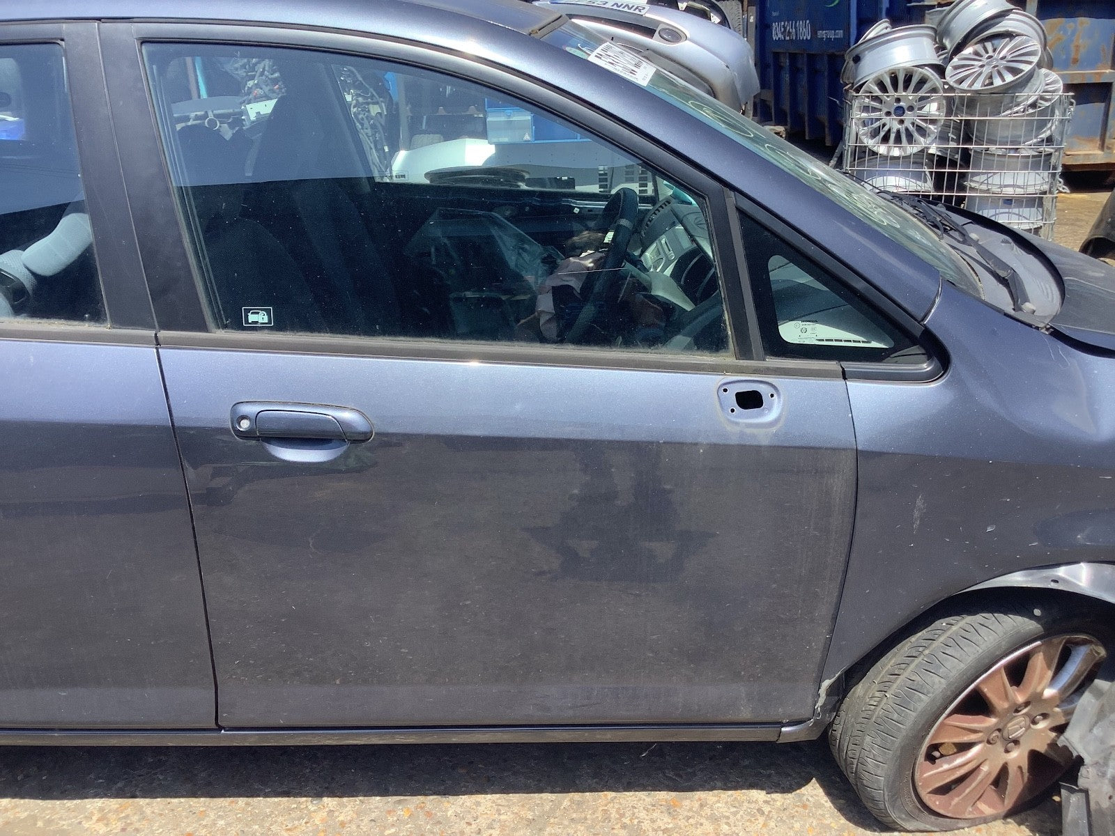 HONDA JAZZ MK2 DRIVERS SIDE FRONT DOOR SPARKLE GREY METALLIC NH684P 2002 20080