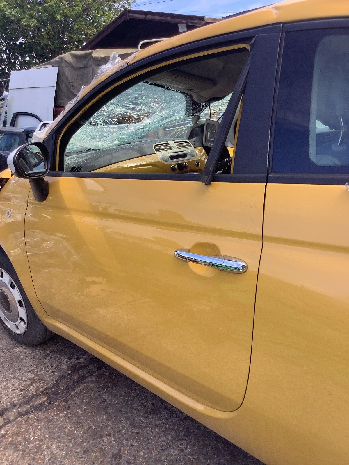 FIAT 500 PASSENGER'S SIDE N/S DOOR GIALLO SOLE CODE 712/A BARE 2008 20150