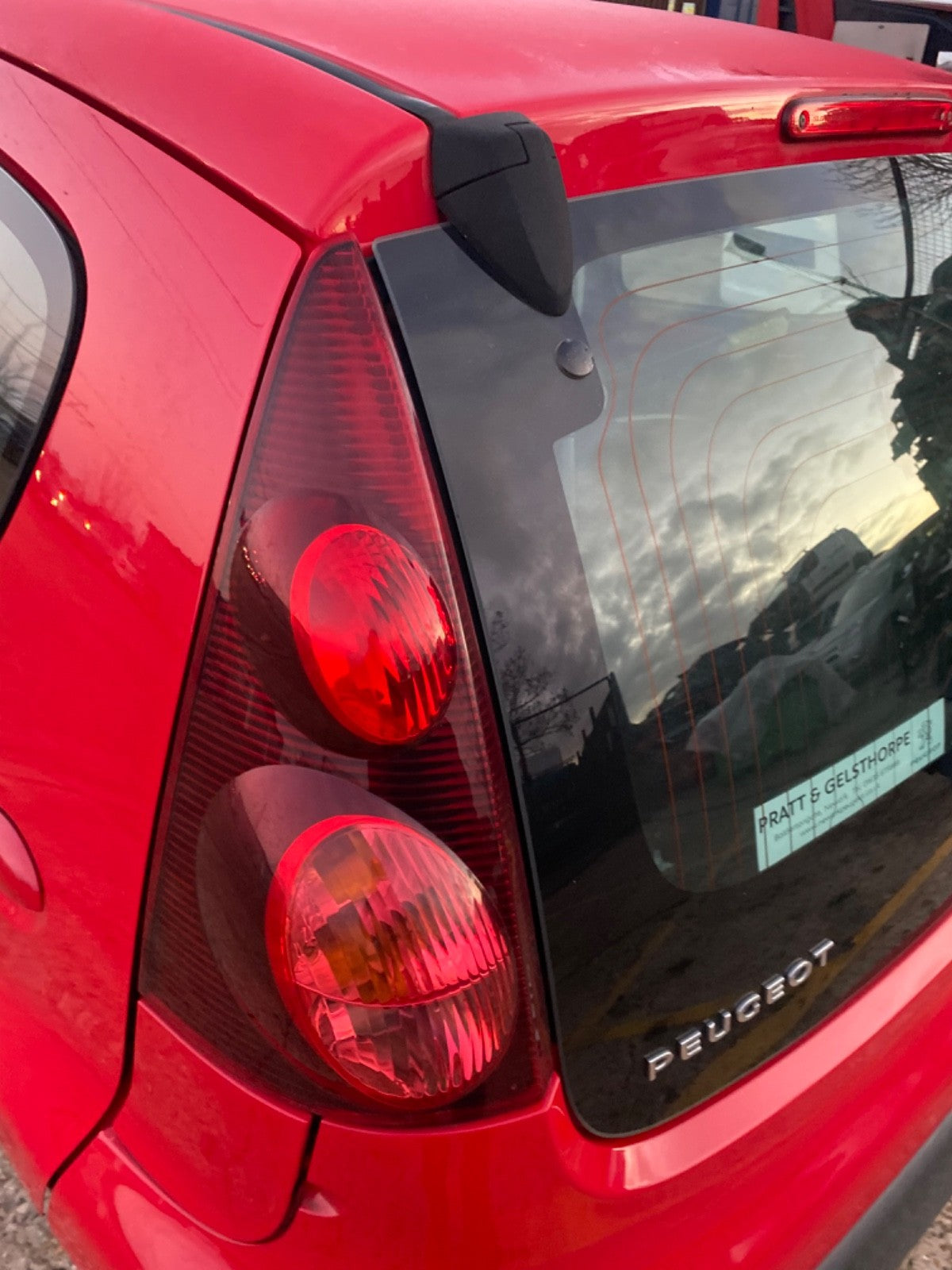 PEUGEOT 107 PASSENGER'S SIDE N/S REAR LIGHT DARK TINT 2012 20141