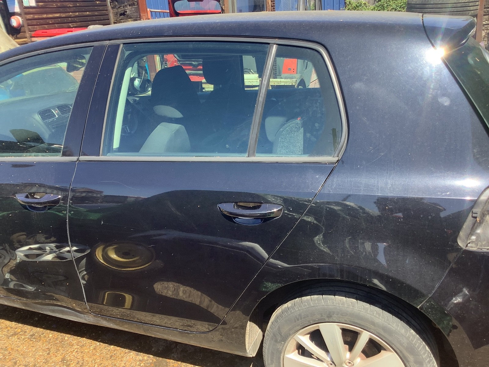 VOLKSWAGEN GOLF MK6 PASSENGE'S SIDE N/S REAR DOOR DEEP BLACK PEARL LC9X 09 20121