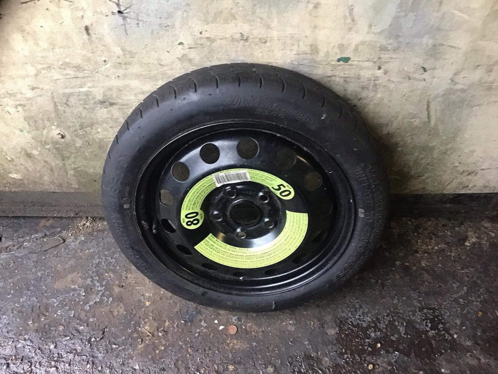 VOLKSWAGEN GOLF MK7 SPARE WHEEL 16'' STEEL RIM TYRE 125X70X16 2160927 2009 20201
