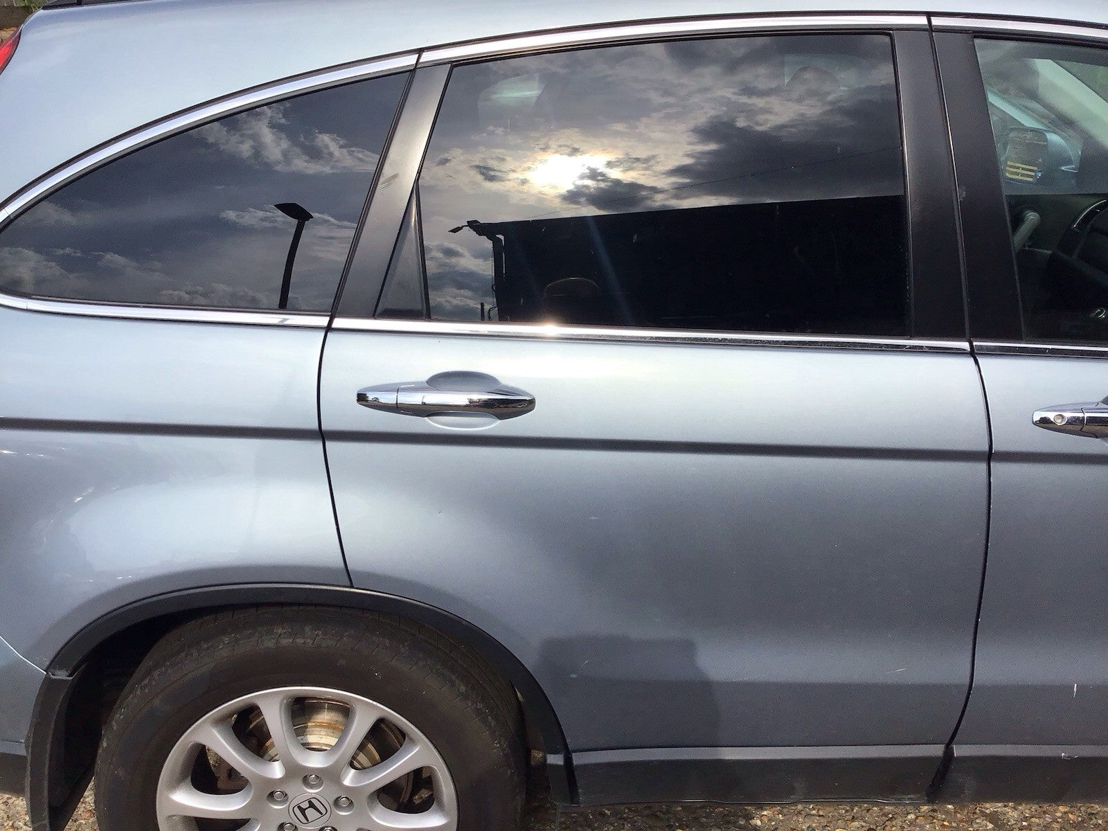 HONDA CRV DRIVER'S SIDE REAR O/S DOOR BLUEISH SILVER METALLIC B538M 2007 20120
