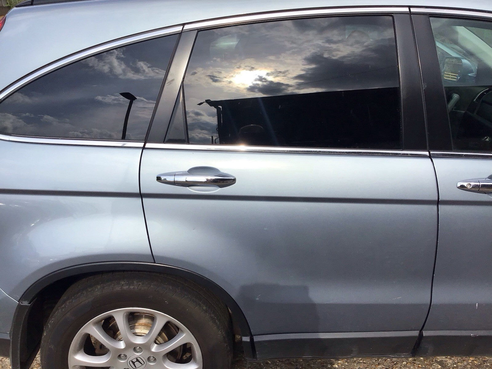 HONDA CRV DRIVER'S SIDE REAR O/S DOOR BLUEISH SILVER METALLIC B538M 2007 20121