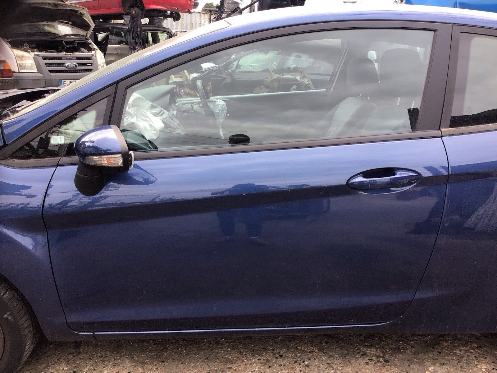 FORD FIESTA MK7 PASSENGER SIDE DOOR OCEAN BLUE METALLIC 3 DOOR MODEL 2008 20171