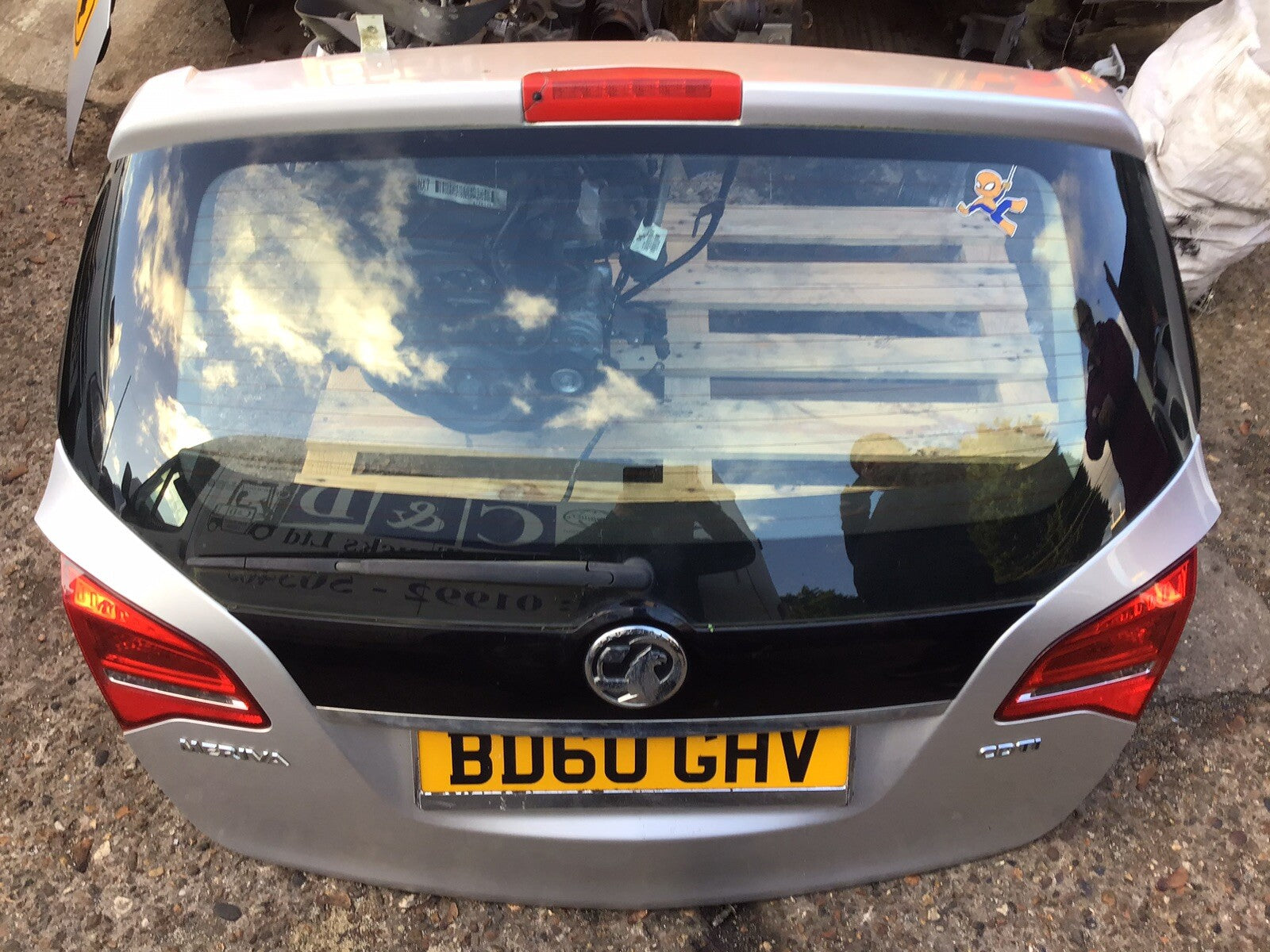 VAUXHALL MERIVA B TAILGATE SILVER PAINT CODE Z157 2AU 2010 20171