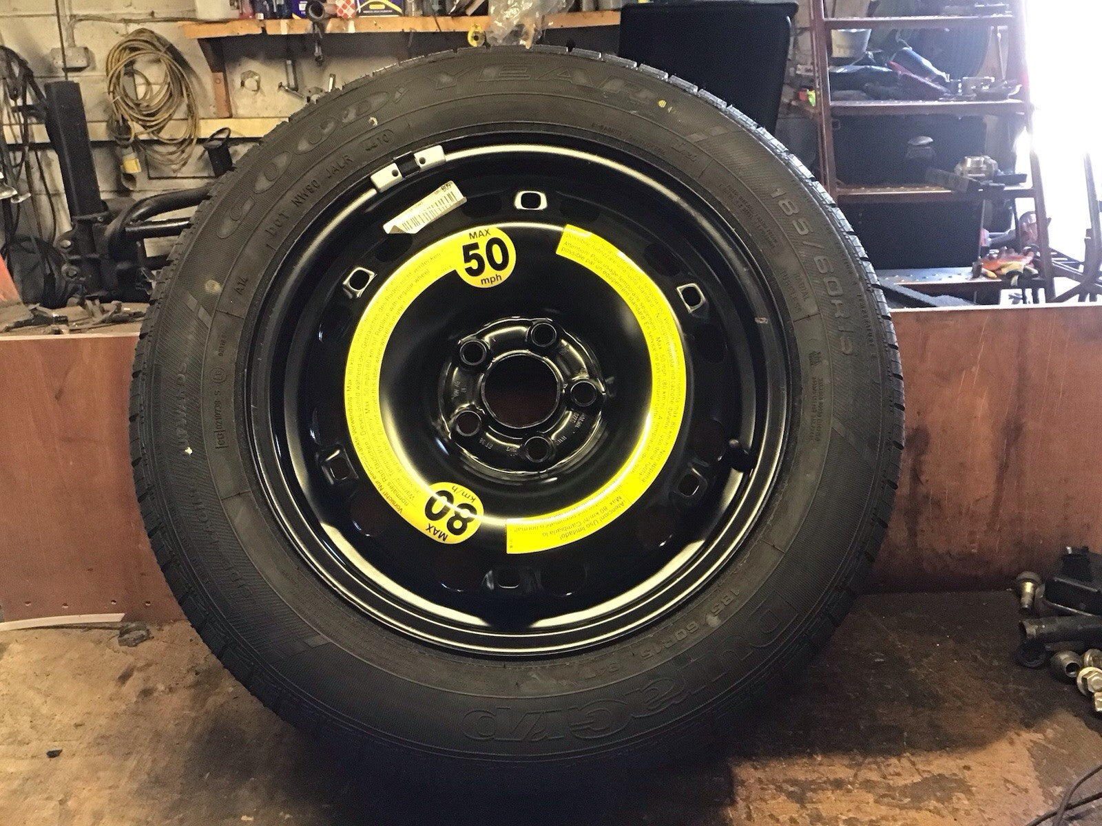 VOLKSWAGEN POLO STEEL WHEEL 15'' SPARE WHEEL 6R0601027 TYRE 185X60X15 2009 20171