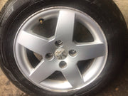 PEUGEOT 207 ALLOY WHEEL 15'' 9651016580 TYRE 185X65X15  2006 20123
