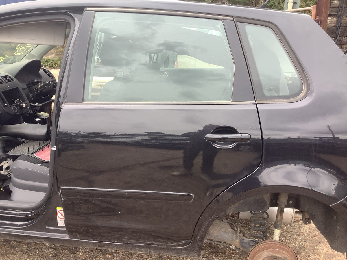VOLKSWAGEN POLO 9N3 PASSENGERS SIDE N/S REAR DOOR BLACK PEARL LC9X 2002 20084