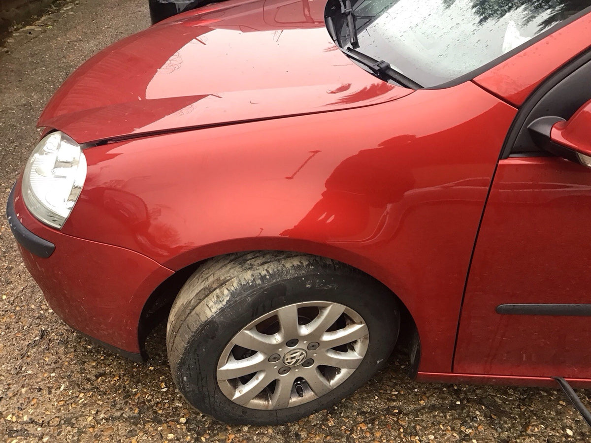 VOLKSWAGEN GOLF MK5 PASSENGERS SIDE N/S WING METALLIC RED SPICE LA3W 2004 20081