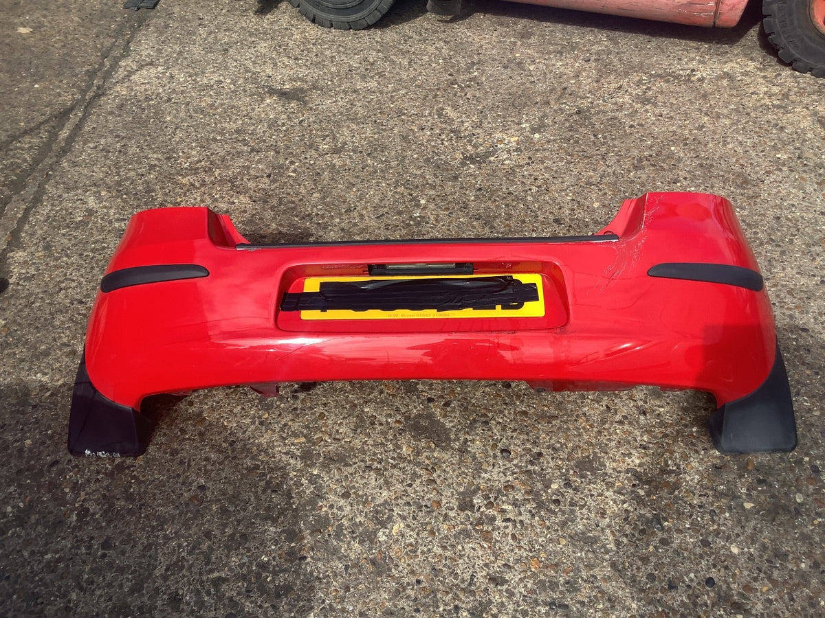 TOYOTA YARIS MK2 REAR BUMPER IN SUPER RED PAINT CODE 3P0 NEEDS PAINT 2006 20092