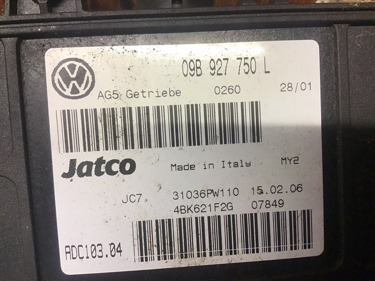 VOLKSWAGEN SHARAN  AUTOMATIC GEARBOX CONTROL MODULE ECU 09B927750L 2004 20103