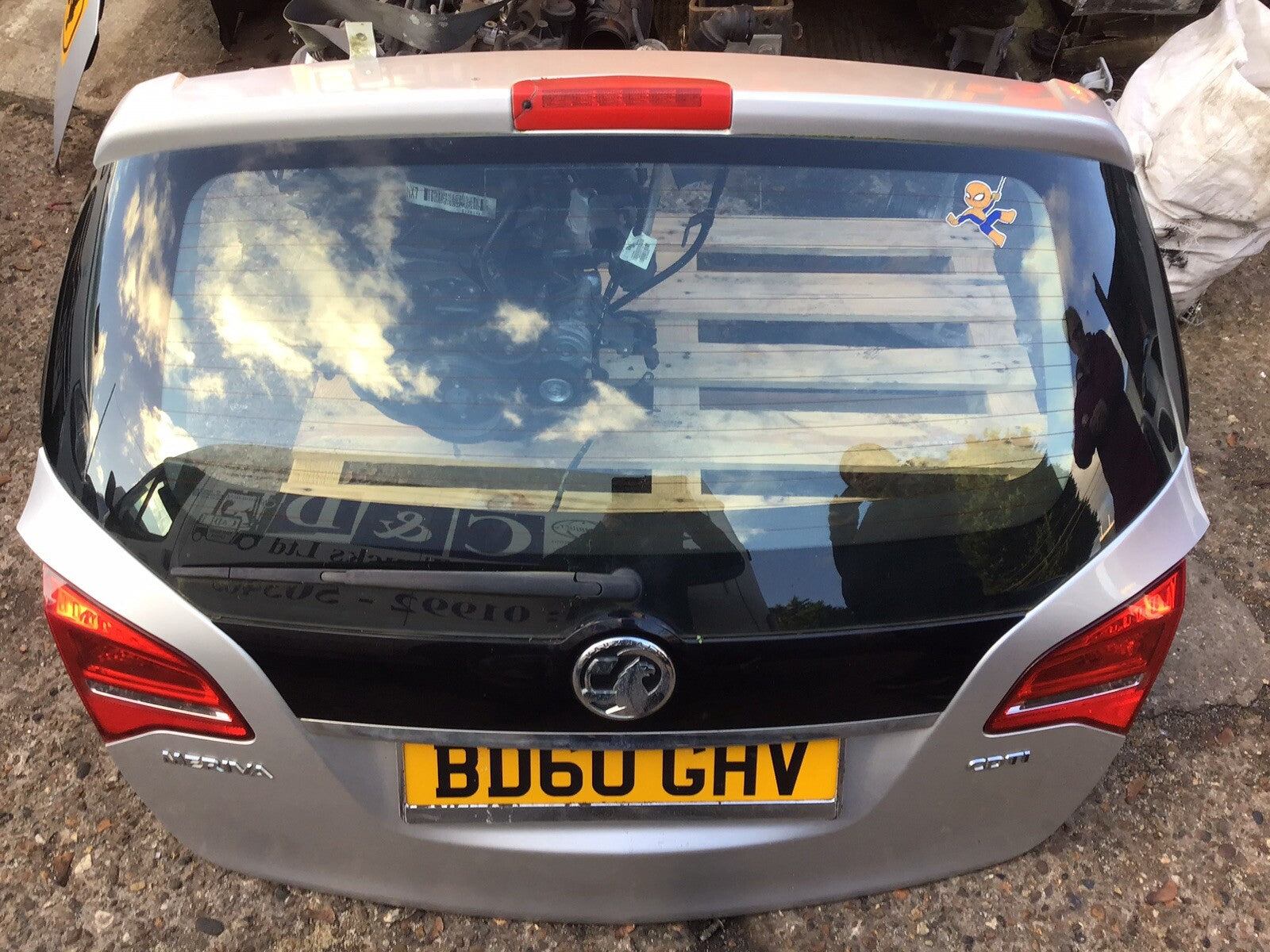 VAUXHALL MERIVA B TAILGATE SILVER PAINT CODE Z157 2AU 2010 20170