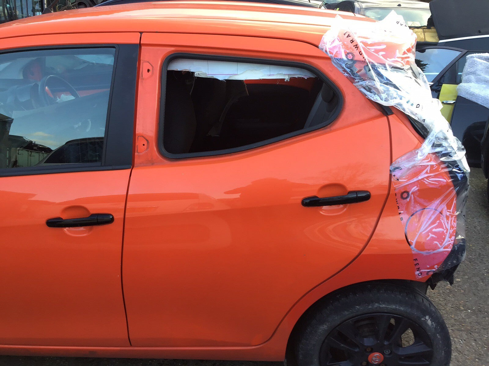 TOYOTA AYGO MK2 PASSENGER'S SIDE REAR N/S/R DOOR ORANGE 4W5  2014 20210