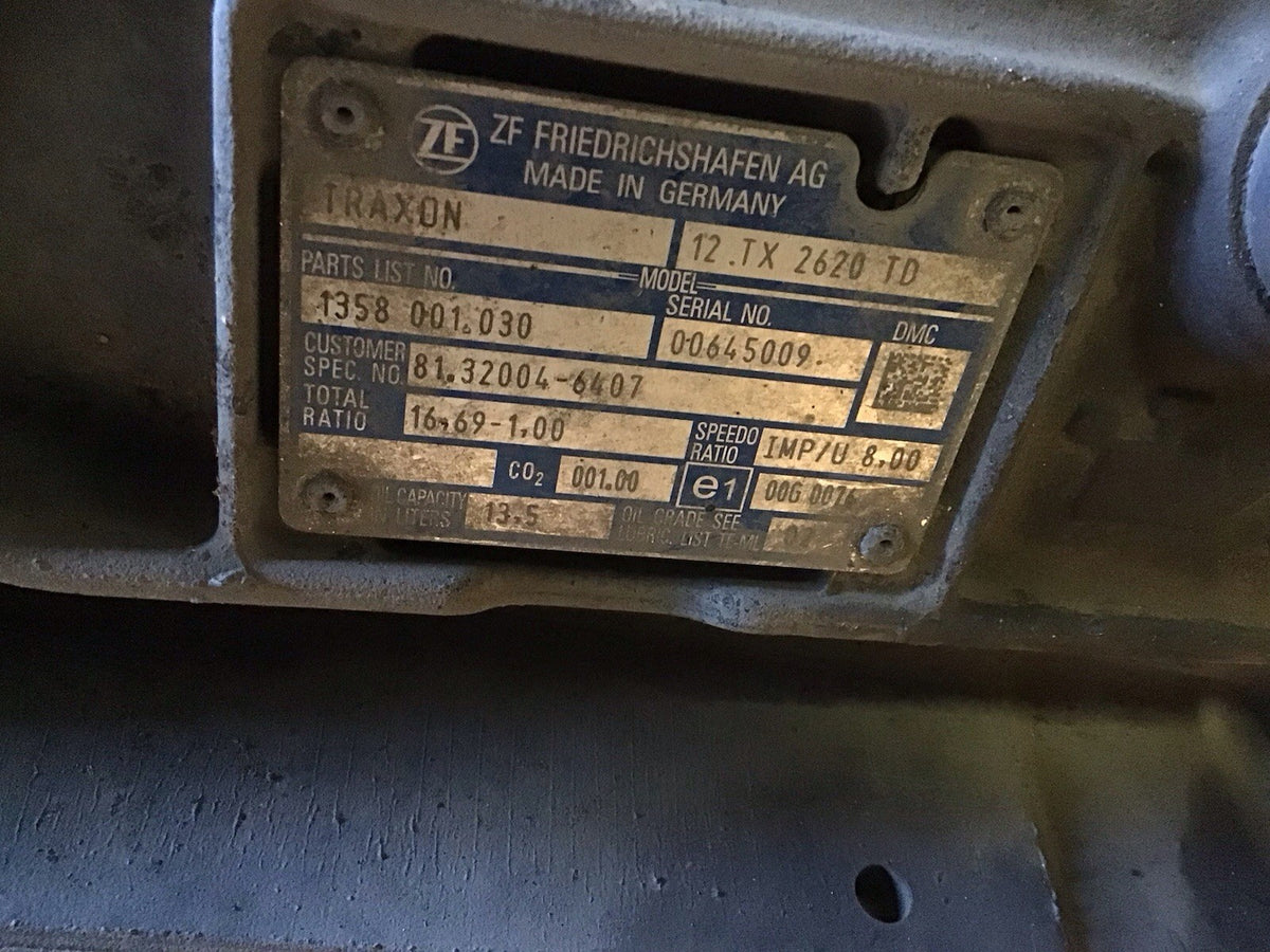 MAN TGX GEARBOX 81.32004 6407 TRAXTON 12.TX2620TD 1358001030 514000 KILOMETERS6
