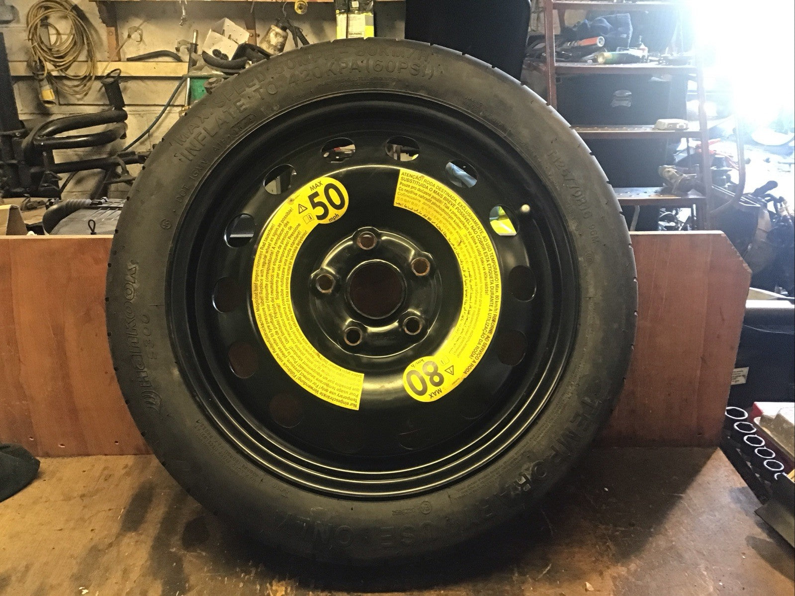 VOLKSWAGEN GOLF MK7 SPARE WHEEL 16'' STEEL RIM TYRE 125X70X16 2160927 2009 20201