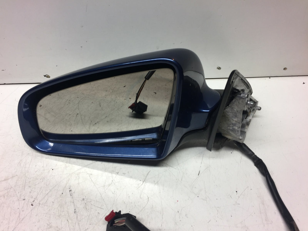 AUDI A3 8P PASSENGER'S SIDE N/S DOOR MIRROR ELECTRIC  MAURITIUS BLUE LZ5C 04 081