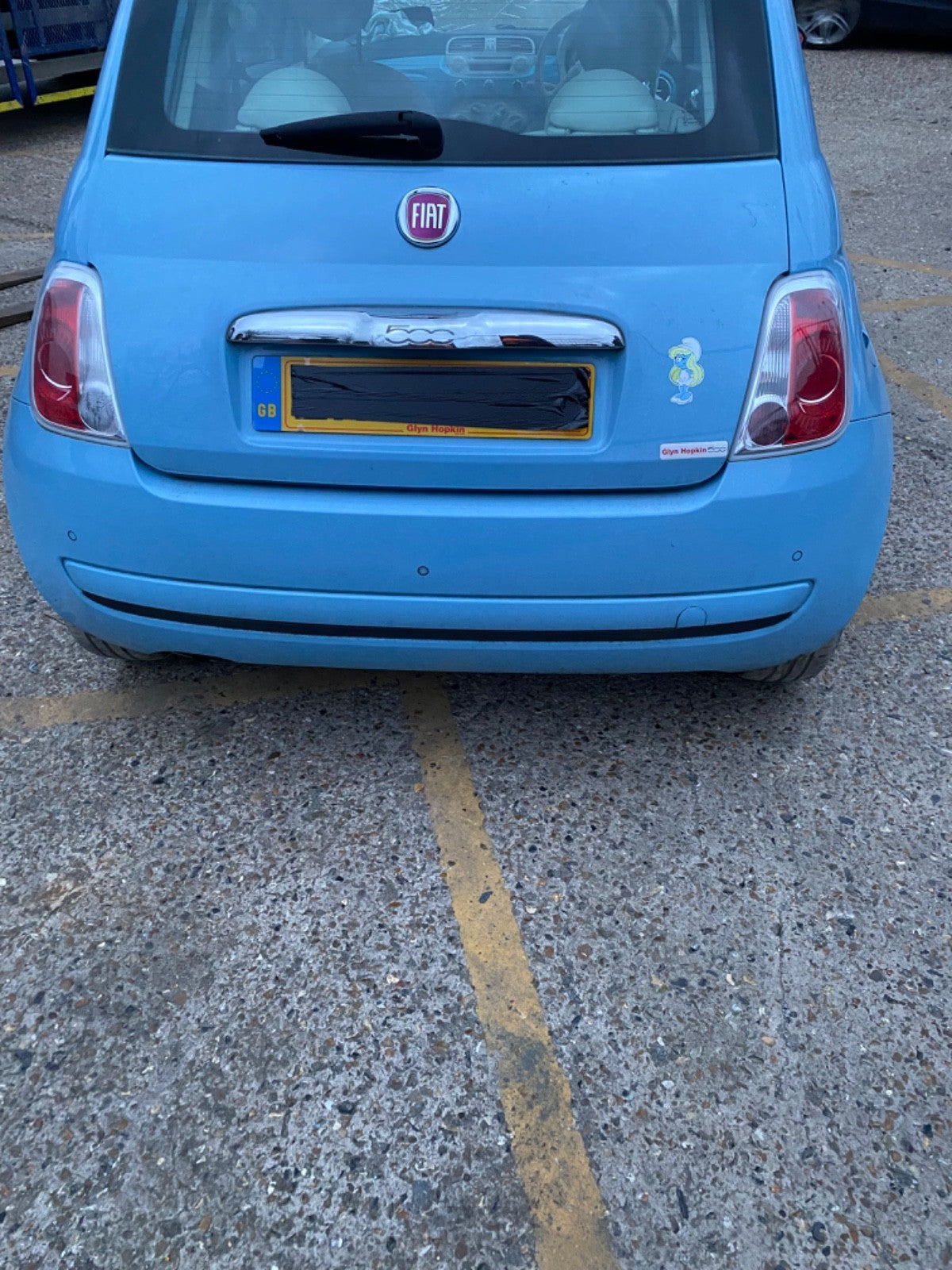 FIAT 500 REAR BUMPER AZZURRO CAPPELLINI PAINT CODE 952 2009 20130