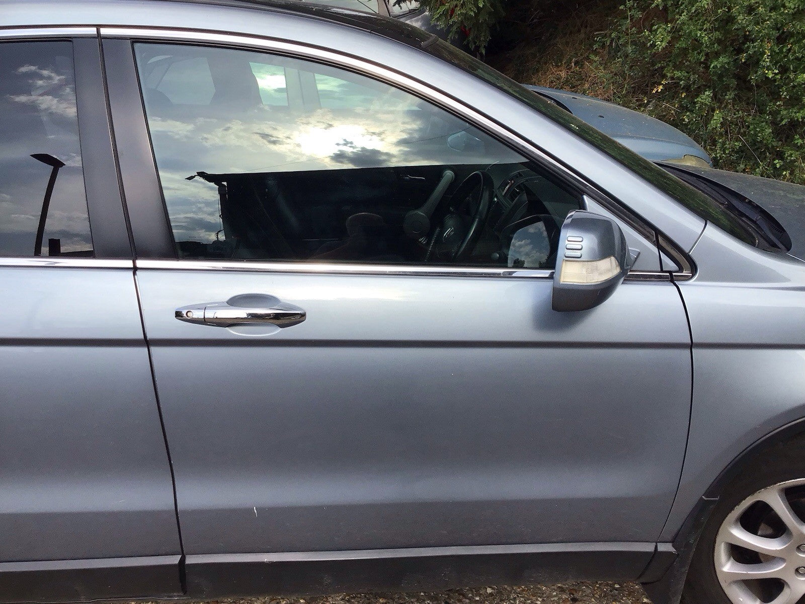 HONDA CRV DRIVER'S SIDE FRONT O/S DOOR BLUEISH SILVER METALLIC B538M 2007 20121
