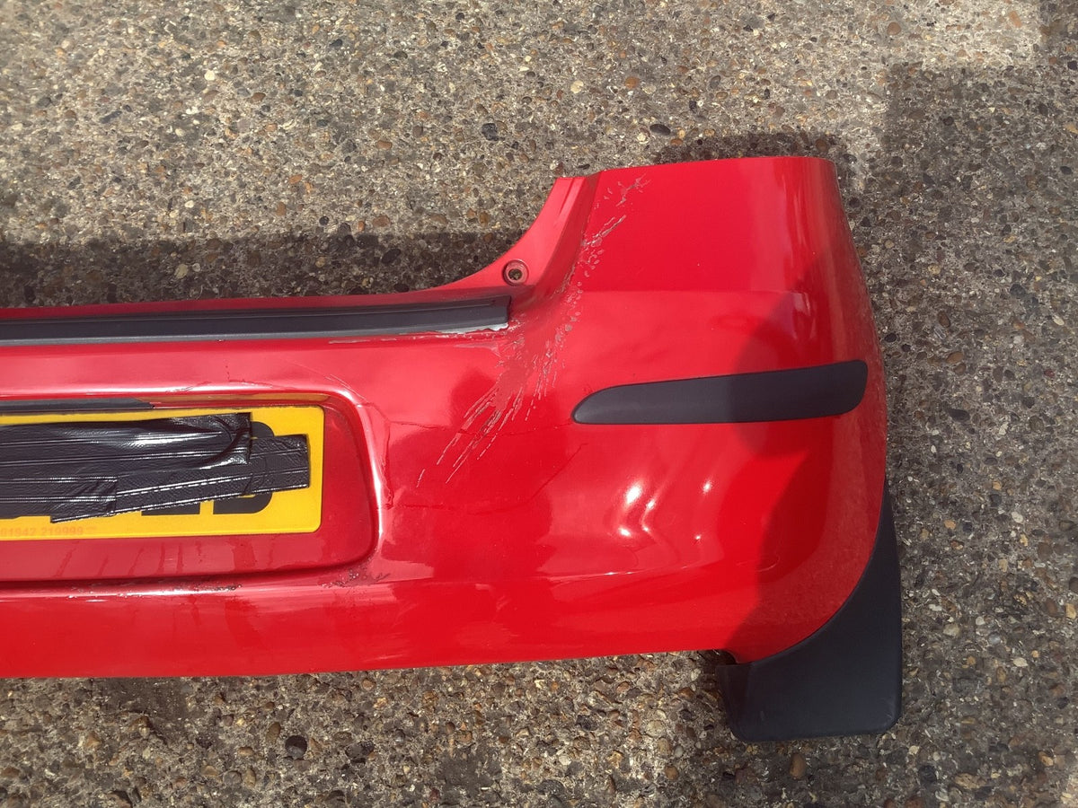 TOYOTA YARIS MK2 REAR BUMPER IN SUPER RED PAINT CODE 3P0 NEEDS PAINT 2006 20097