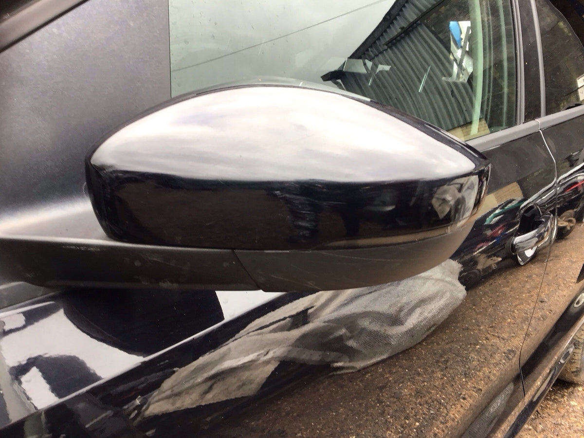 VOLKSWAGEN POLO 6R PASSENGERS SIDE N/S WING MIRROR BLACK PEARL LC9X  2009 20173