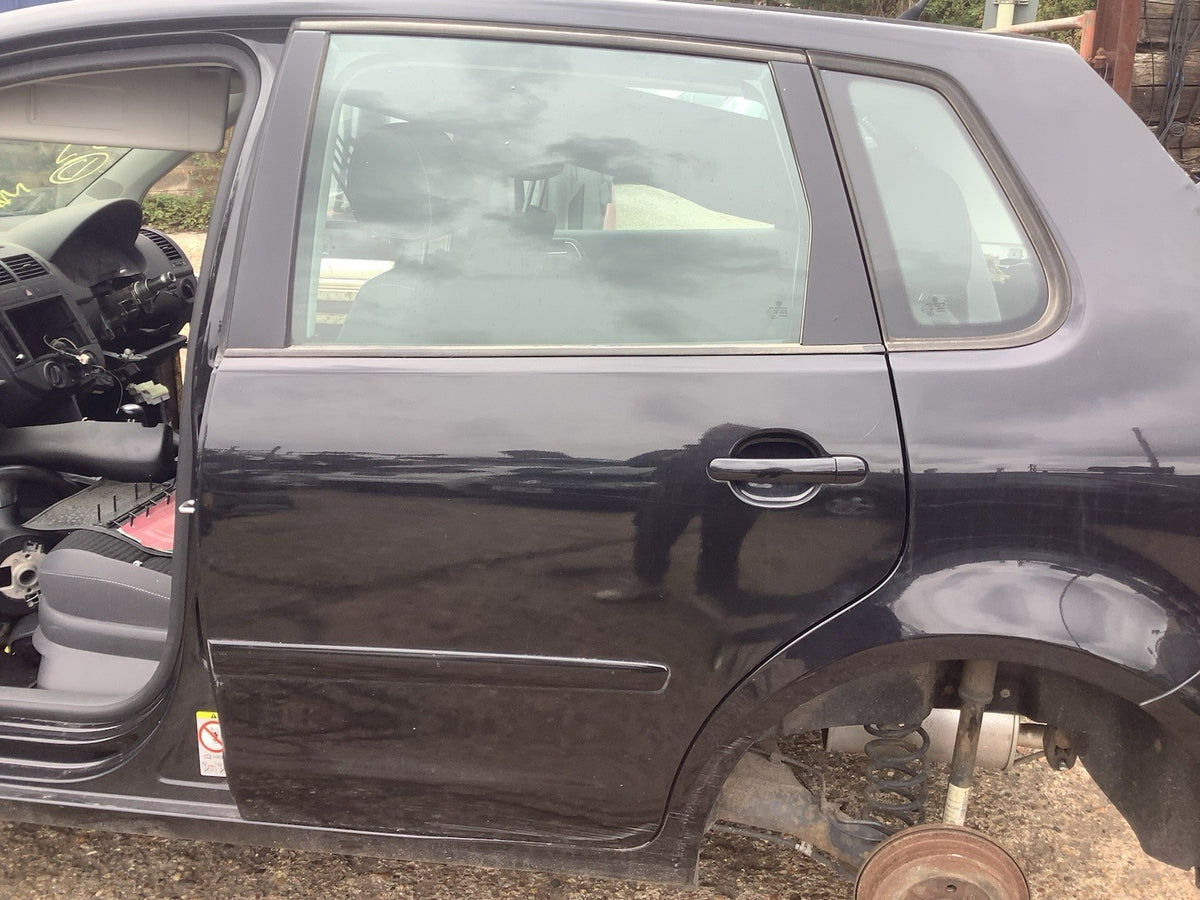 VOLKSWAGEN POLO 9N3 PASSENGERS SIDE N/S REAR DOOR BLACK PEARL LC9X 2002 20083