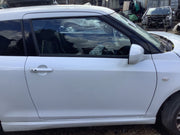 SUZUKI SWIFT SPORT MK3 DRIVER SIDE O/S FRONT DOOR WHITE MICA ZNL 3 DR  2009 20172