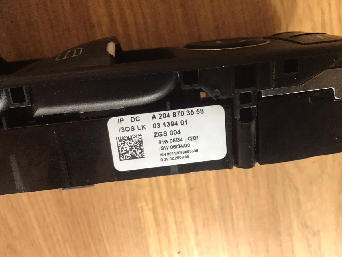 MERCEDES C CLASS W204 DRIVERS DOOR WINDOW SWITCH A2048703558 2008 20116