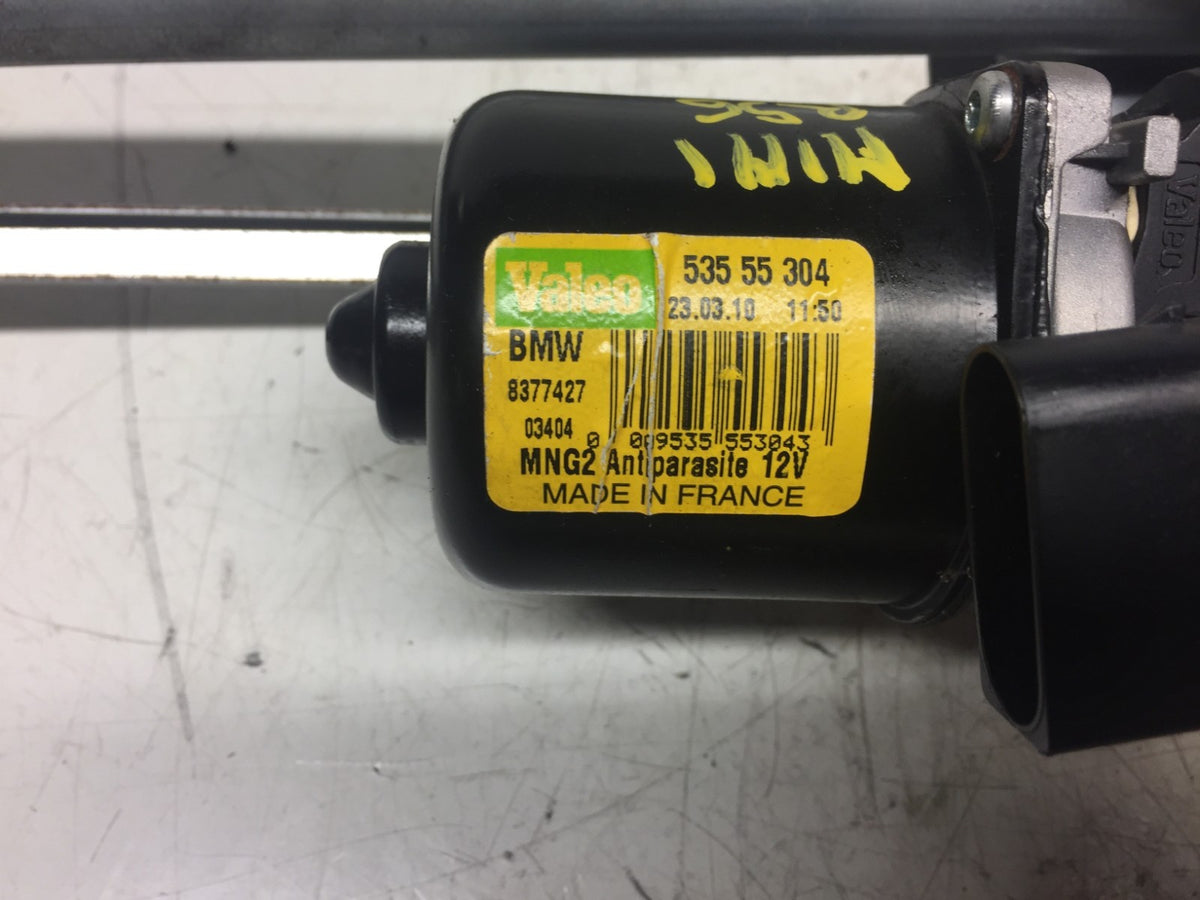 BMW MINI R56 FRONT WIPER MOTOR AND LINKAGE VALEO 53555304 2007 2013  2