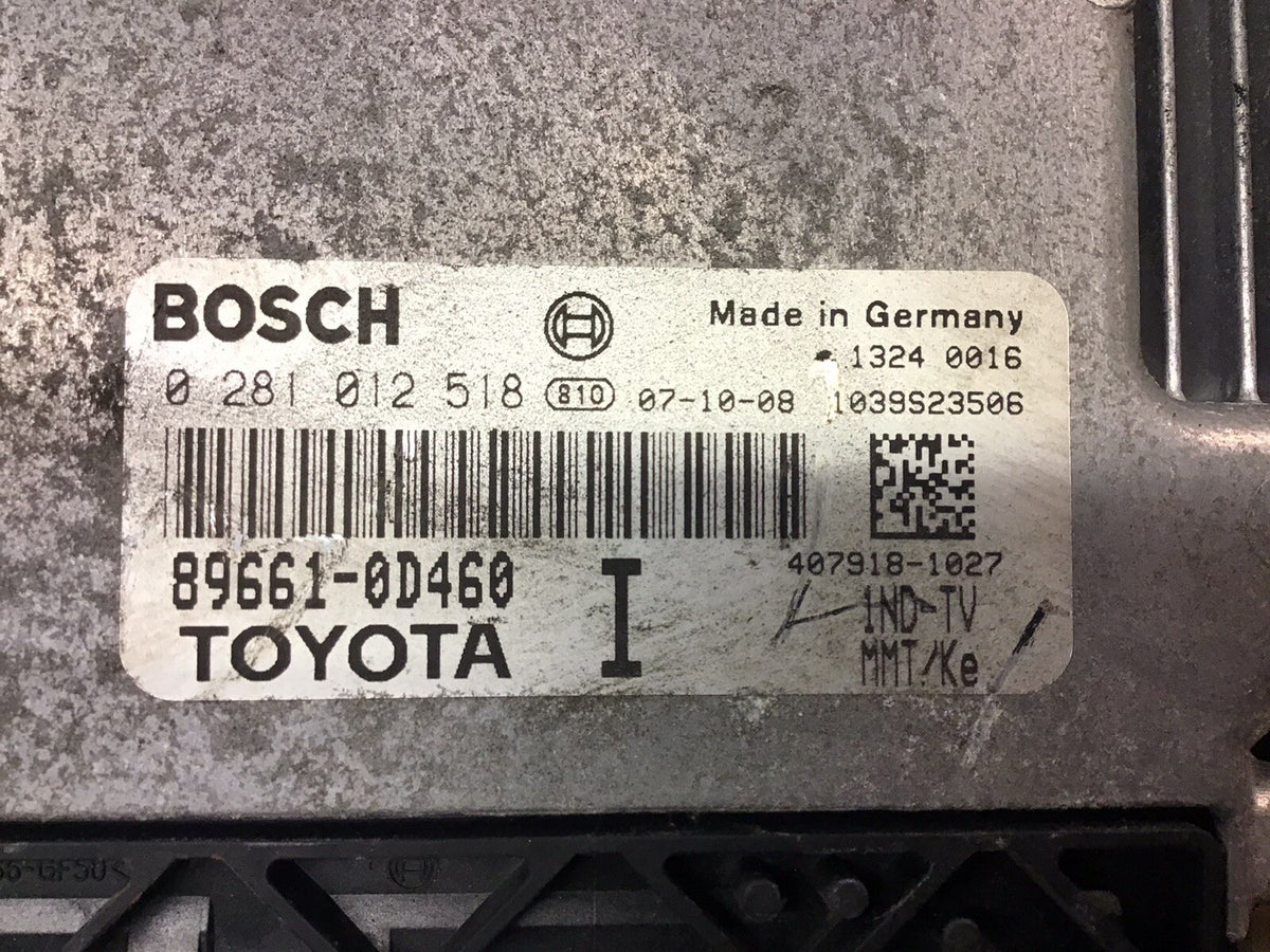 TOYOTA YARIS MK2 1.4 DIESEL D4D ENGINE CONTROL MODULE ECU 89661 0D460 2005 20112