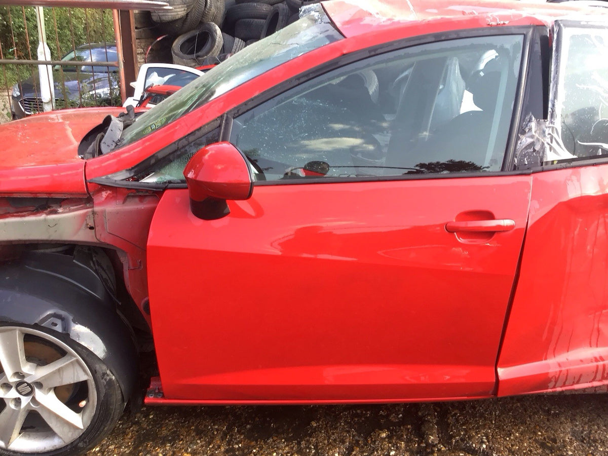 SEAT IBIZA 6J PASSENGER'S SIDE N/S FRONT DOOR EMOCION RED LS3H 5 DOOR 2008 20171