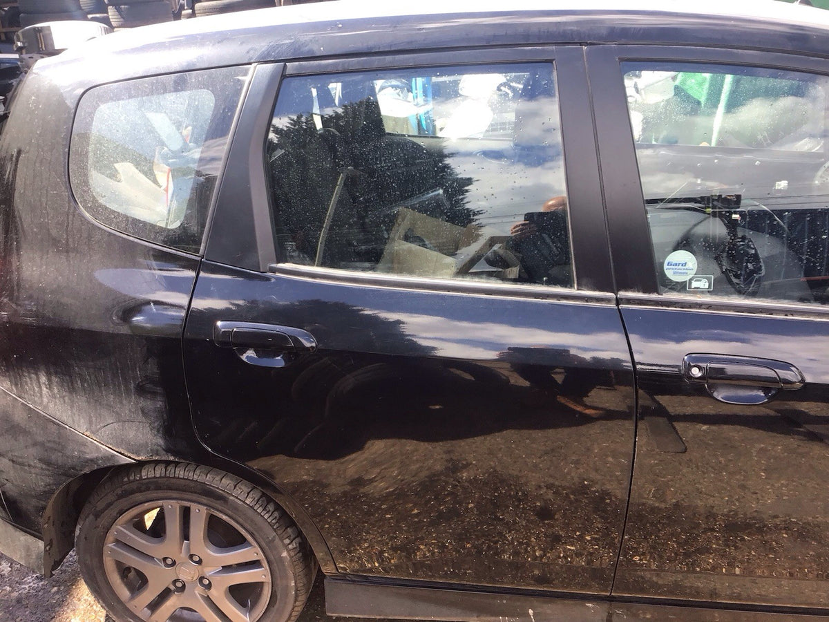HONDA JAZZ MK2 DRIVER'S SIDE O/S REAR DOOR NIGHTHAWK BLACK PEARL B92P 2002 20081