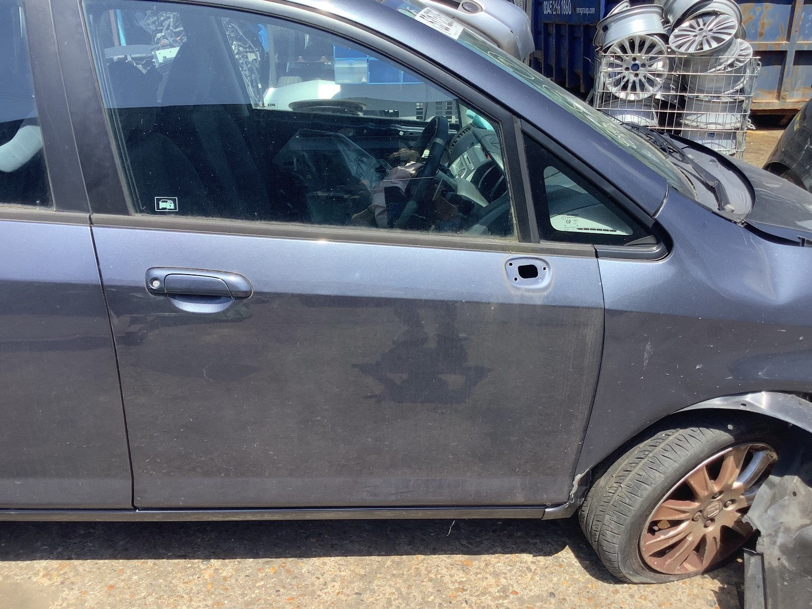 HONDA JAZZ MK2 DRIVERS SIDE FRONT DOOR SPARKLE GREY METALLIC NH684P 2002 20081