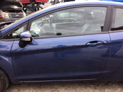 FORD FIESTA MK7 PASSENGER SIDE DOOR OCEAN BLUE METALLIC  3 DOOR MODEL 2008 20170