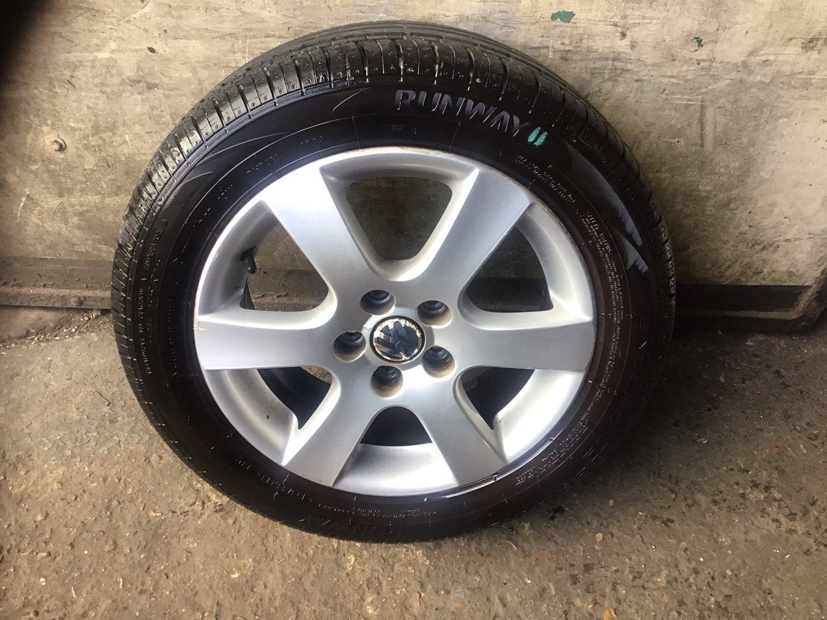 VOLKSWAGEN POLO 9N3 ALLOY WHEEL 15'' 6Q0601025R WITH TYRE 195X55X15 2005 20091