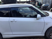 SUZUKI SWIFT SPORT MK3 DRIVER SIDE O/S FRONT DOOR WHITE MICA ZNL 3 DR  2009 20171