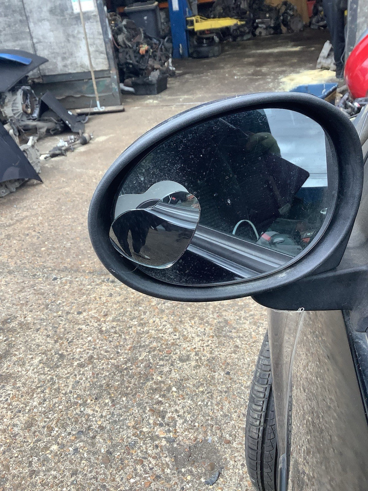 PEUGEOT 107 PASSENGER'S SIDE N/S DOOR MIRROR IN NOIR CALDERA EXZ 2005 20145
