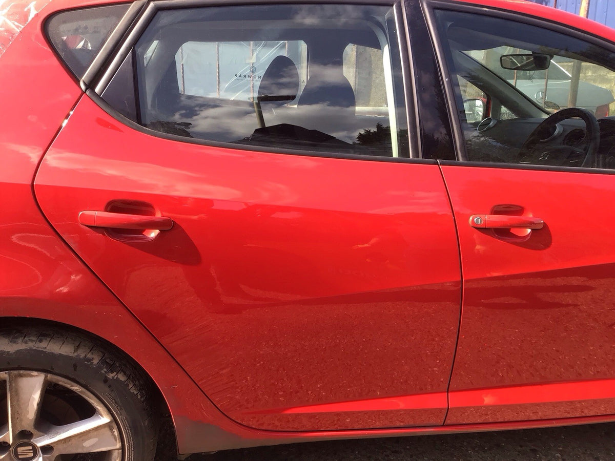 SEAT IBIZA 6J DRIVER'S SIDE O/S REAR DOOR EMOCION RED LS3H 5 DOOR 2008 20172