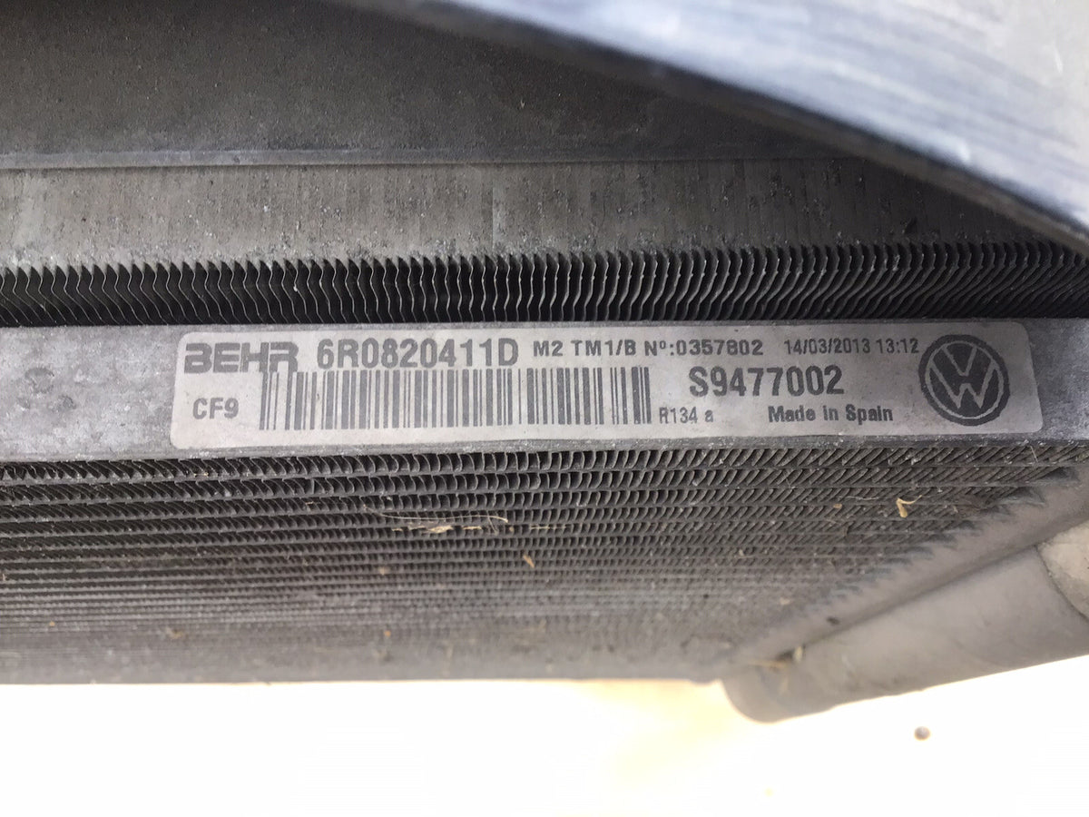VOLKSWAGEN POLO 6R RADIATOR PACK RADIATOR FAN 6R0820411D 1.2 PETROL 2009 20154