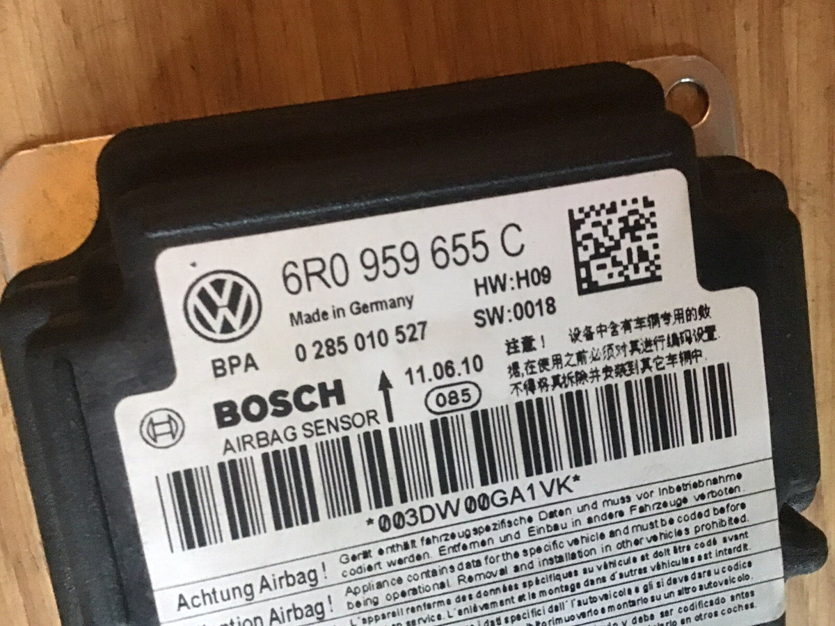 VOLKSWAGEN POLO 6R AIRBAG CONTROL MODULE ECU 6R0959655C 2009 20136