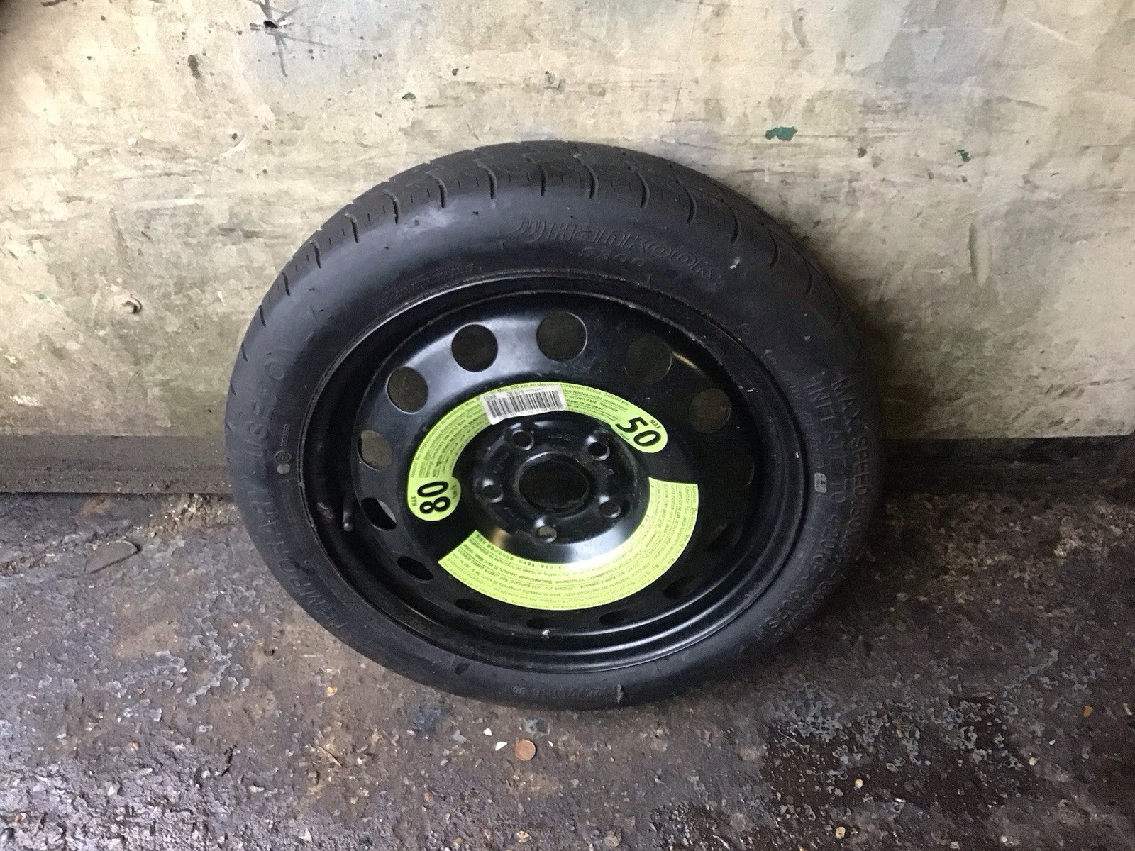 VOLKSWAGEN GOLF MK7 SPARE WHEEL 16'' STEEL RIM TYRE 125X70X16 2160927 2009 20200