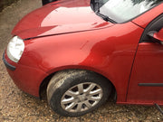 VOLKSWAGEN GOLF MK5 PASSENGERS SIDE N/S WING METALLIC RED SPICE LA3W 2004 20080