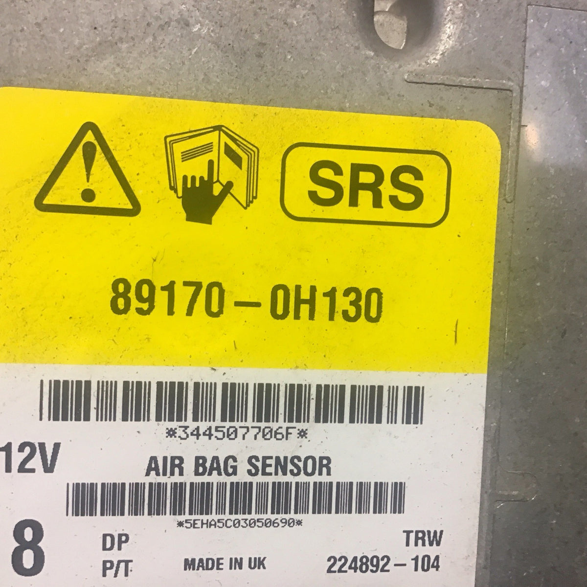 PEUGEOT 108 AIR BAG MODULE SENSOR ECU 89170 0H130  2015 20182