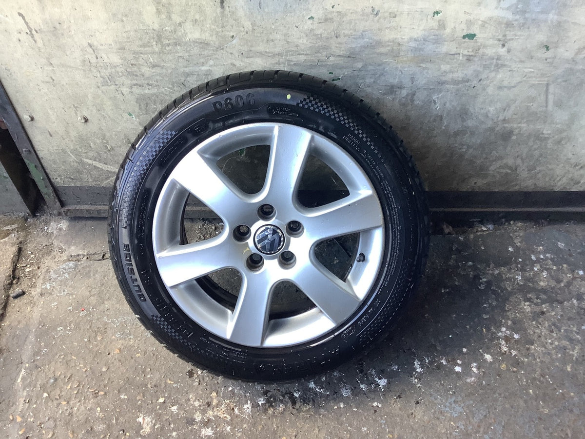 VOLKSWAGEN POLO 9N3 ALLOY WHEEL 15'' 6Q0601025R WITH TYRE 195X55X15 2005 20090