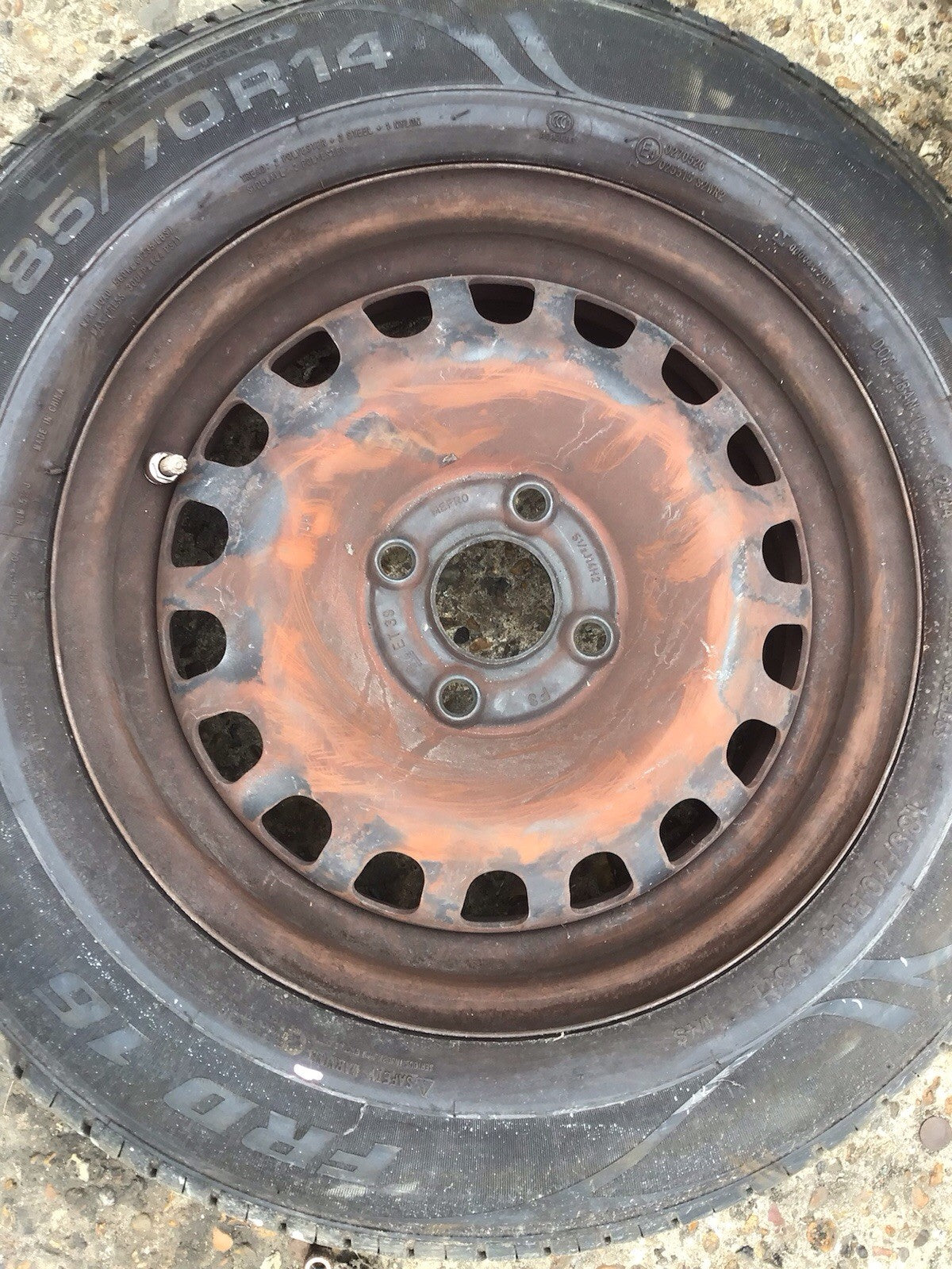 VAUXHALL CORSA D SPARE WHEEL 14'' STEEL RIM TYRE 185X70X14 2006 20142