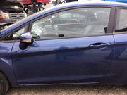 FORD FIESTA MK7 PASSENGER SIDE DOOR OCEAN BLUE METALLIC  3 DOOR MODEL 2008 20171