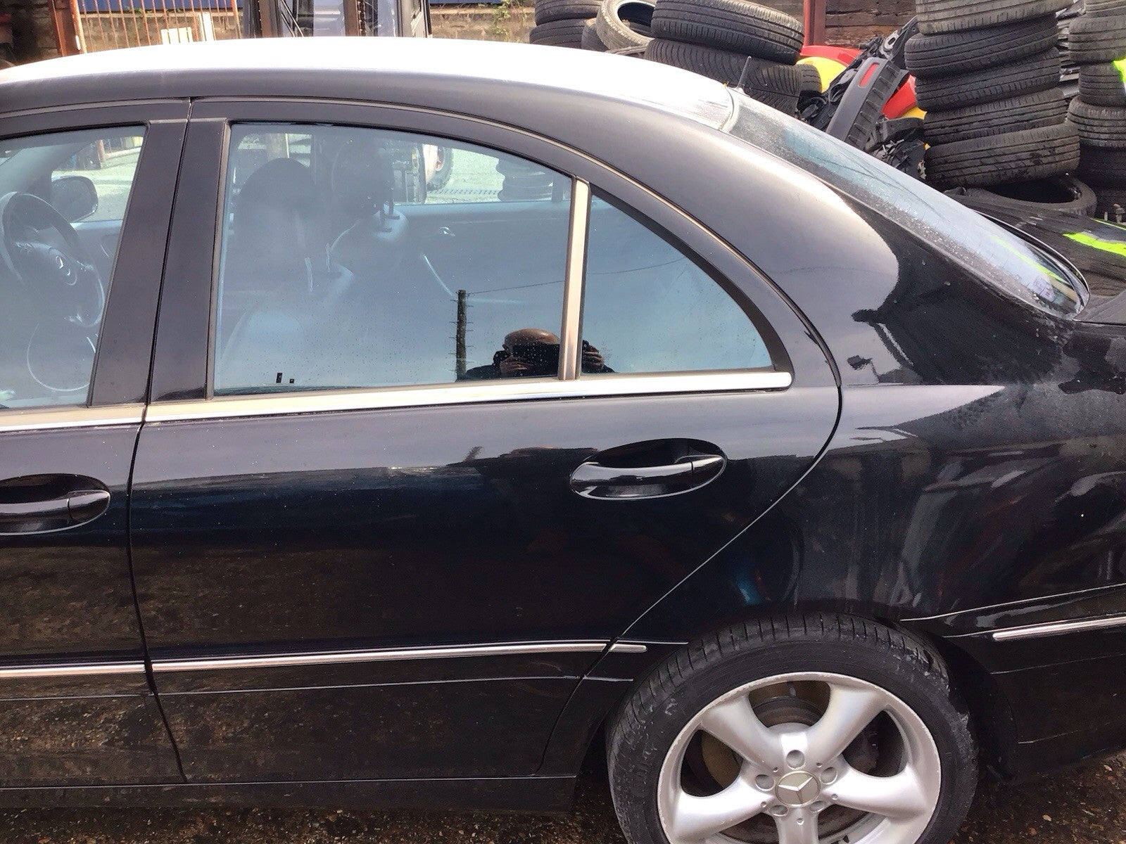 MERCEDES C CLASS W203 PASSENGER'S SIDE REAR DOOR OBSIDIAN BLACK 197 2001 20071