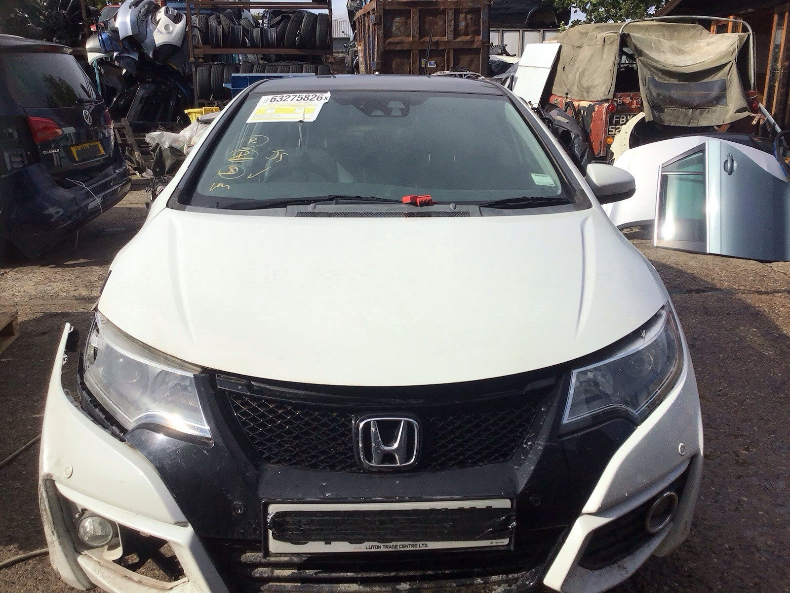HONDA CIVIC MK9 BONNET  ORCHID WHITE NH788P 2012-20170